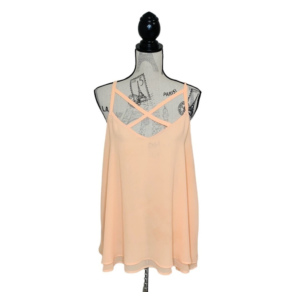 Torrid 0 L swing‎ tank top with crisscrossed neckline